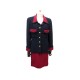 VINTAGE TAILLEUR CHANEL VESTE JUPE 38 M TWEED BLEU ROUGE JACKET SKIRT SUIT 6500€