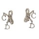 BOUCLES D'OREILLES DIOR NOEUD & LOGO METAL ARGENTE SILVER STEEL EARRINGS 450€