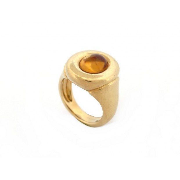 VINTAGE BAGUE POIRAY TAILLE 51 EN OR JAUNE 18K SERTIE PIERRE CITRINE GOLD RING