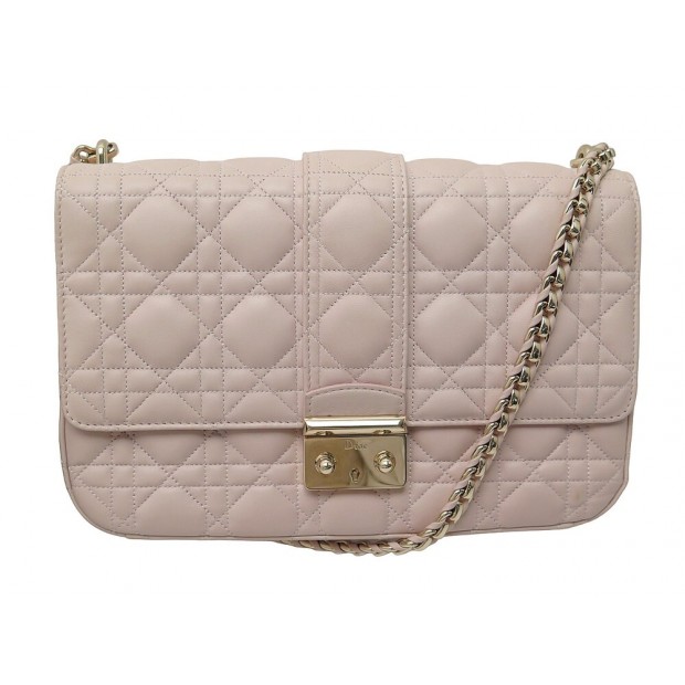 NEUF SAC A MAIN CHRISTIAN DIOR MISS M PORTE EPAULE CUIR CANNAGE ROSE PURSE 2900€