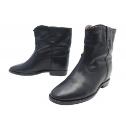 CHAUSSURES ISABEL MARANT CLUSTER BO0104-00M104S BOTTINES 38 CUIR NOIR BOOTS 580€