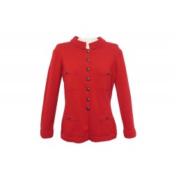 NEUF GILET CHANEL CARDIGAN L 42 P38934 VESTE EN CACHEMIRE ROUGE JACKET 4300€