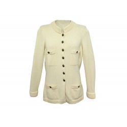 NEUF GILET CHANEL CARDIGAN L 42 P38934 VESTE EN CACHEMIRE BEIGE JACKET 4300€