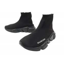 CHAUSSURES BALENCIAGA 525717 SPEED 35 BASKETS EN TOILE NOIR SNEAKERS SHOES 695€