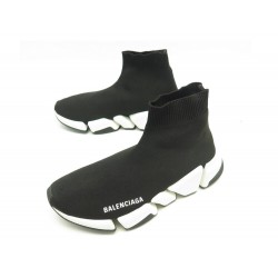 CHAUSSURES BALENCIAGA SPEED BASKETS 37 EN TOILE NOIR BLACK SNEAKERS SHOES 695€