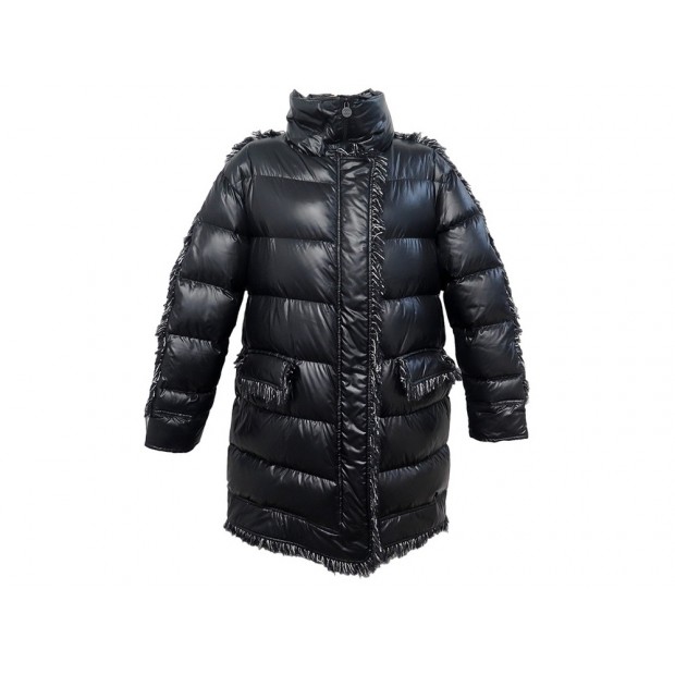 NEUF MANTEAU CHANEL MANTEAU COCO NEIGE A FRANGES L T42 FRINGES PUFFER COAT 9300€