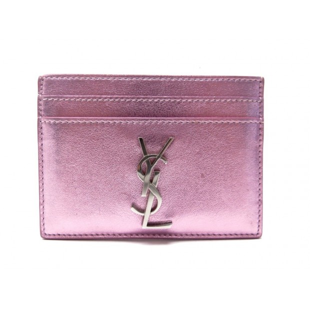 PORTE CARTES YVES SAINT LAURENT CASSANDRE 370778 ROSE MONOGRAM CARD HOLDER 275€