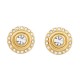 VINTAGE BOUCLES D'OREILLES CHANEL RONDES DE CASTELLANE 1984 DORE STRASS EARRINGS