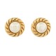VINTAGE BOUCLES D'OREILLES CHANEL RONDES AVEC PERLES DE CASTELLANE 1984 EARRINGS