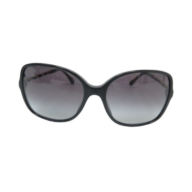 LUNETTES DE SOLEIL CHANEL CHAINE ENTRELACEE 5210-Q NOIR + ETUI SUNGLASSES 460€