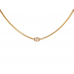 NEUF COLLIER CHRISTIAN DIOR CD STRASS METAL DORE 35 40 CM GOLDEN NECKLACE 450€