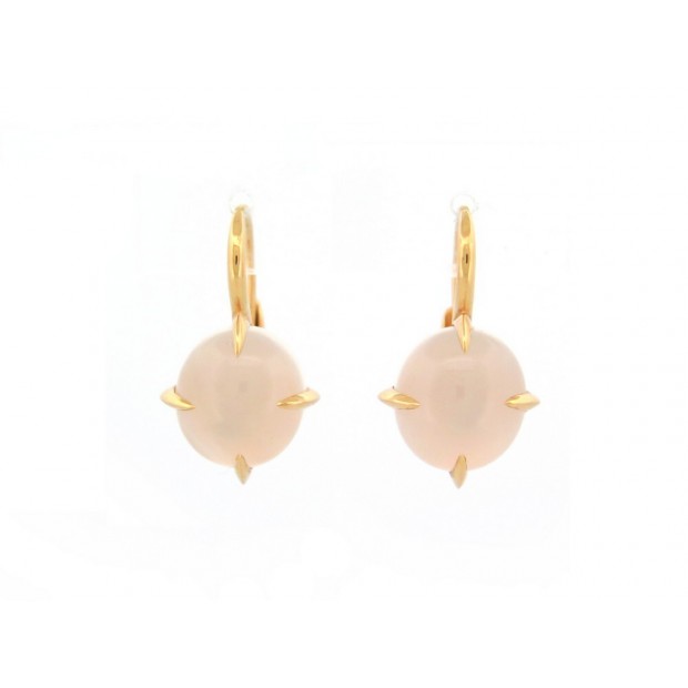 NEUF BOUCLES D'OREILLES POMELLATO VELENO OR 18K & QUARTZ BLANC EARRINGS 3590€