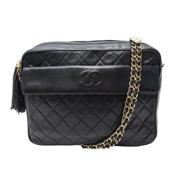 VINTAGE SAC A MAIN CHANEL CAMERA RABAT LOGO CC EN CUIR MATELASSE HAND BAG 6500€