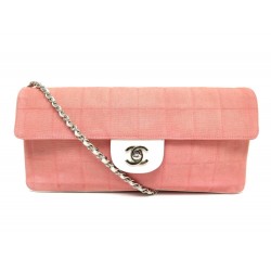 VINTAGE SAC A MAIN CHANEL EAST WEST CHOCOLATE BAR ROSE TOILE HAND BAG 2490€