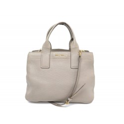 SAC A MAIN MIU MIU CABAS EN CUIR VITELLO GRIS BANDOULIERE GREY HAND BAG 1950€