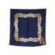 VINTAGE FOULARD CHANEL MOTIF BIJOUX GRIPOIX SOIE BLEU MARINE SILK SCARF 490€