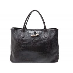 SAC A MAIN LONGCHAMP ROSEAU 1686158703 CUIR FACON CROCO CABAS HAND BAG 490€