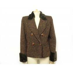 NEUF VINTAGE YVES SAINT LAURENT VESTE VARIATION EN TWEED 44 L JACKET 2790€