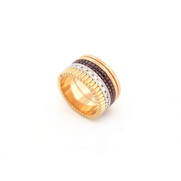 BAGUE BOUCHERON QUATRE CLASSIQUE LARGE JRG00623 T51 OR 18K 0.51CT RING 10300€