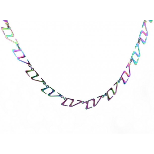 NEUF COLLIER LOUIS VUITTON 2054 CHAIN LINK RAINBOW M68909 LV LOGO NECKLACE 1040€