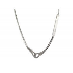 NEUF COLLIER DIOR HARDCORE MOUSQUETON ARGENTE CRISTAUX SWAROVSKI NECKLACE 750€