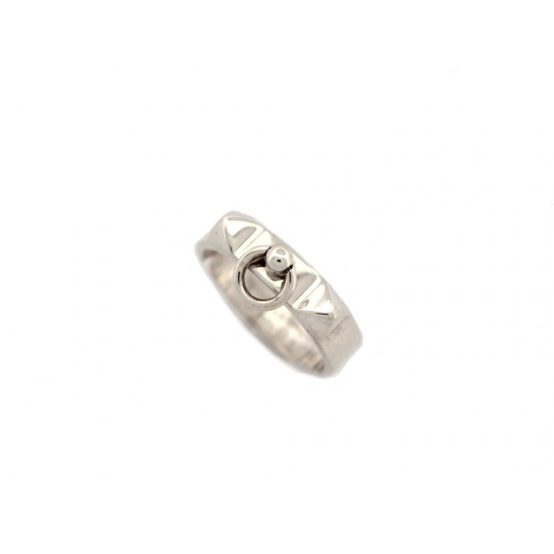 BAGUE HERMES COLLIER DE CHIEN MEDOR PM T57 ARGENT MASSIF 4.9G + BOITE RING 460€