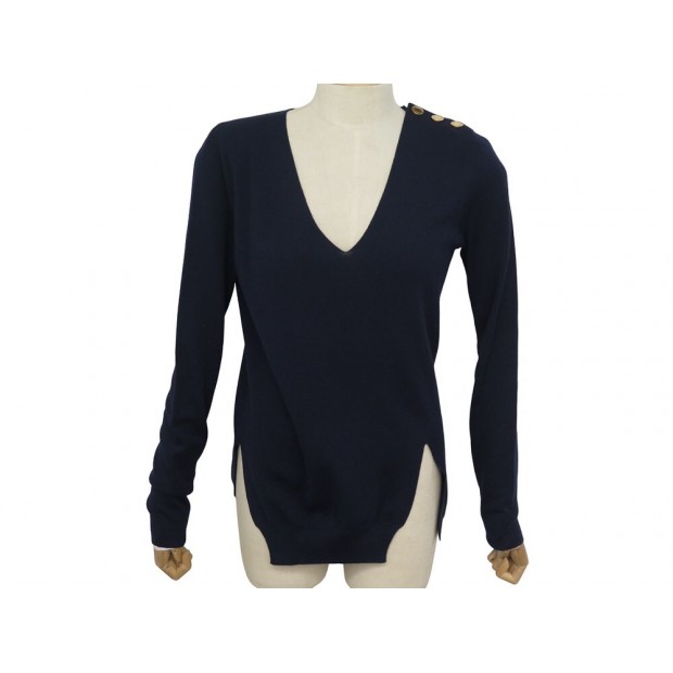 NEUF PULL LOUIS VUITTON BLEU FAKL02 38 M LAINE CACHEMIRE & SOIE BLEU SWEAT 1800€