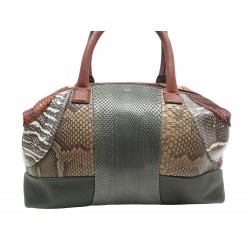 SAC A MAIN CELINE WEEKEND PATCHWORK EN CUIR PYTHON TRAVEL HAND BAG PURSE