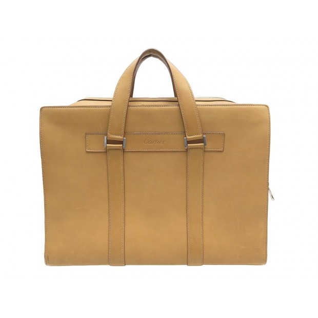 SACOCHE CARTIER CARTABLE MUST EN CUIR BEIGE LEATHER BRIEFCASE BAG 2500€