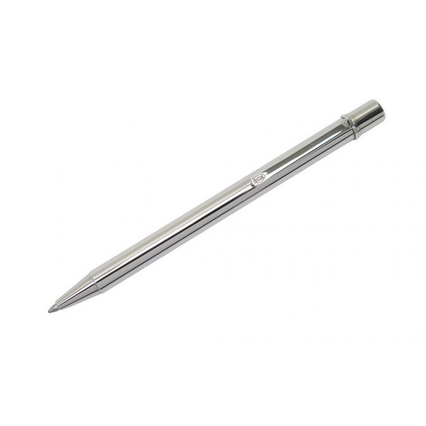 NEUF STYLO BILLE CARTIER MUST II TRINITY GODRON PLAQUE ARGENT BALLPOINT 385€