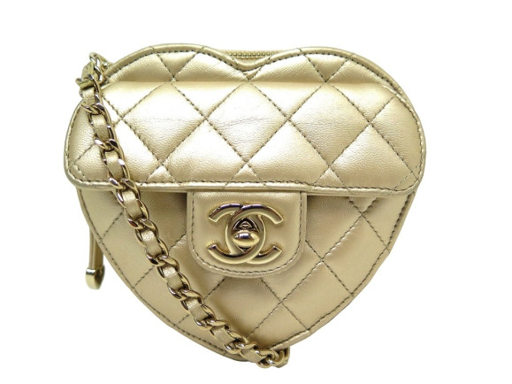 sac a main chanel pochette mini coeur chaine attributs