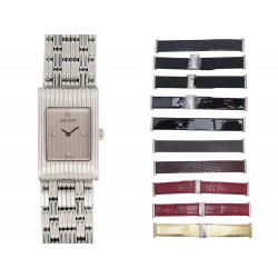 MONTRE BOUCHERON REFLET ACIER DIAMANTS 32 MM QUARTZ WATCH + 11 BRACELETS 8390€