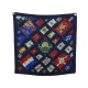 VINTAGE FOULARD HERMES PAVOIS 90 LEDOUX EN SOIE BLEU MARINE BLUE SILK SCARF 495€