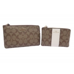 NEUF LOT COACH 2 POCHETTES TOILE MONOGRAMME SIGNATURE NEW SET OF 2 POUCH 245€