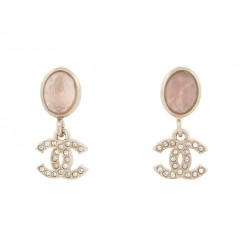 NEUF BOUCLES D'OREILLES CHANEL PENDANTES LOGO CC ABB806 GOLD NEW EARRINGS 630€