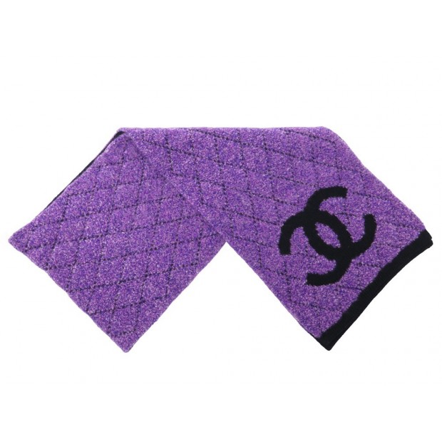 NEUF ECHARPE CHANEL TRICOT LOGO CC CACHEMIRE ET LAINE WOOL CASHMERE KNIT SCARF