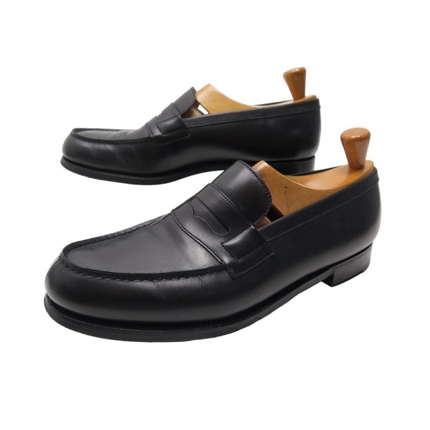 CHAUSSURES JM WESTON 180 MOCASSINS 8C 42 FIN CUIR NOIR BLACK LOAFERS SHOES 750€