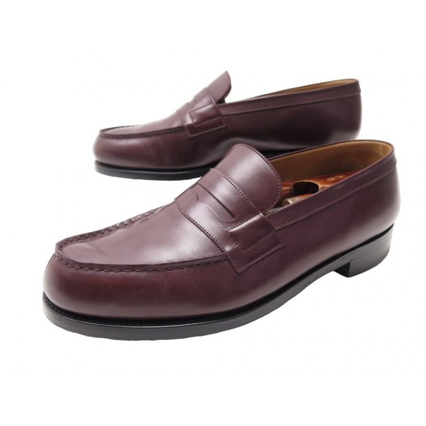 CHAUSSURES JM WESTON 180 MOCASSINS 8D 42 CUIR BORDEAUX + EMBAUCHOIRS SHOES 650€