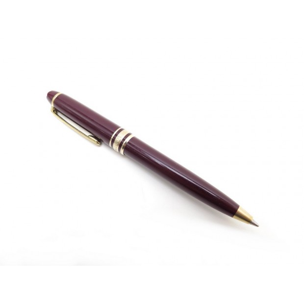 PETIT STYLO BILLE MONTBLANC EN RESINE BORDEAUX & DORE 