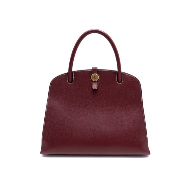 SAC A MAIN HERMES DALVY CUIR CLEMENCE BORDEAUX & SURPIQURE PURSE HAND BAG 5275€