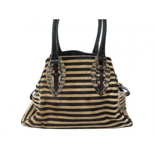 SAC A MAIN FENDI ETNIKO MOTIF RAYURES CUIR POULAIN 8BN157 PURSE HAND BAG 1350€