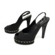 NEUF CHAUSSURES CHANEL G28998 37 ESCARPINS SATIN NOIR BOITE SAC PUMPS SHOES 720€