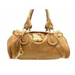 SAC A MAIN CHLOE PADDINGTON PM EN CUIR CAMEL LEATHER SHOULDER BAG PURSE 1295€