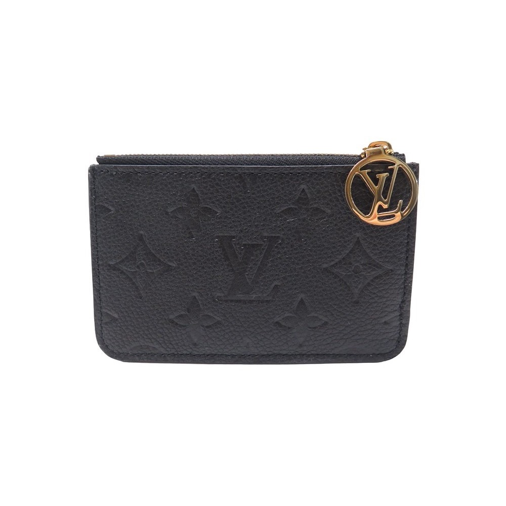 LOUIS VUITTON Empreinte Monogram Zipped Romy Card Holder Black 1319851