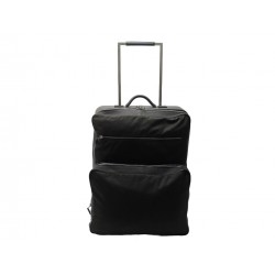 VALISE HERMES TROLLEY EN CUIR FJORD & TOILE NYLON LEATHER CANVAS SUITCASE