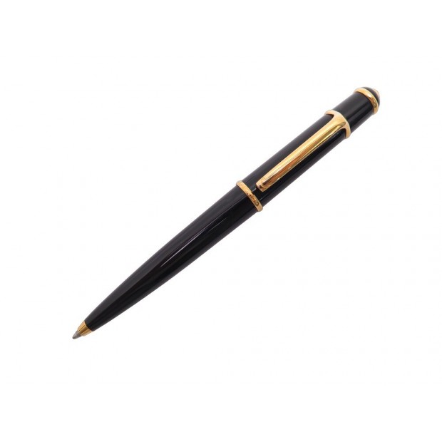 STYLO BILLE CARTIER DIABOLO EN RESINE NOIR ET PLAQUE OR BALLPOINT PEN 350€