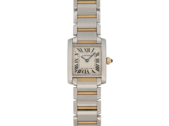 montre cartier tank francaise 2300 pm 24 mm or acier