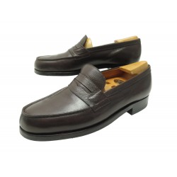 CHAUSSURES JM WESTON MOCASSINS 180 7C 41 CUIR GRAINE MARRON SEMELLES GOMME 750€