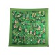 FOULARD HERMES CONCERTO JEAN LOUIS CLERC CARRE SOIE VERT GREEN SILK SCARF 460€