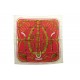 FOULARD HERMES GAUCHO CATHY LATHAM CARRE EN SOIE ROUGE & DORE SILK SCARF 350€